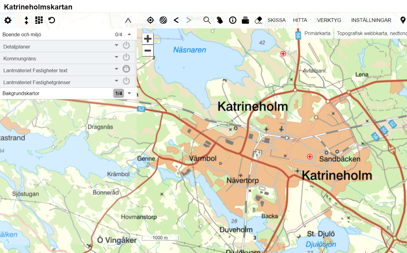 Klicka på bilden för att öppna Katrineholmskartan